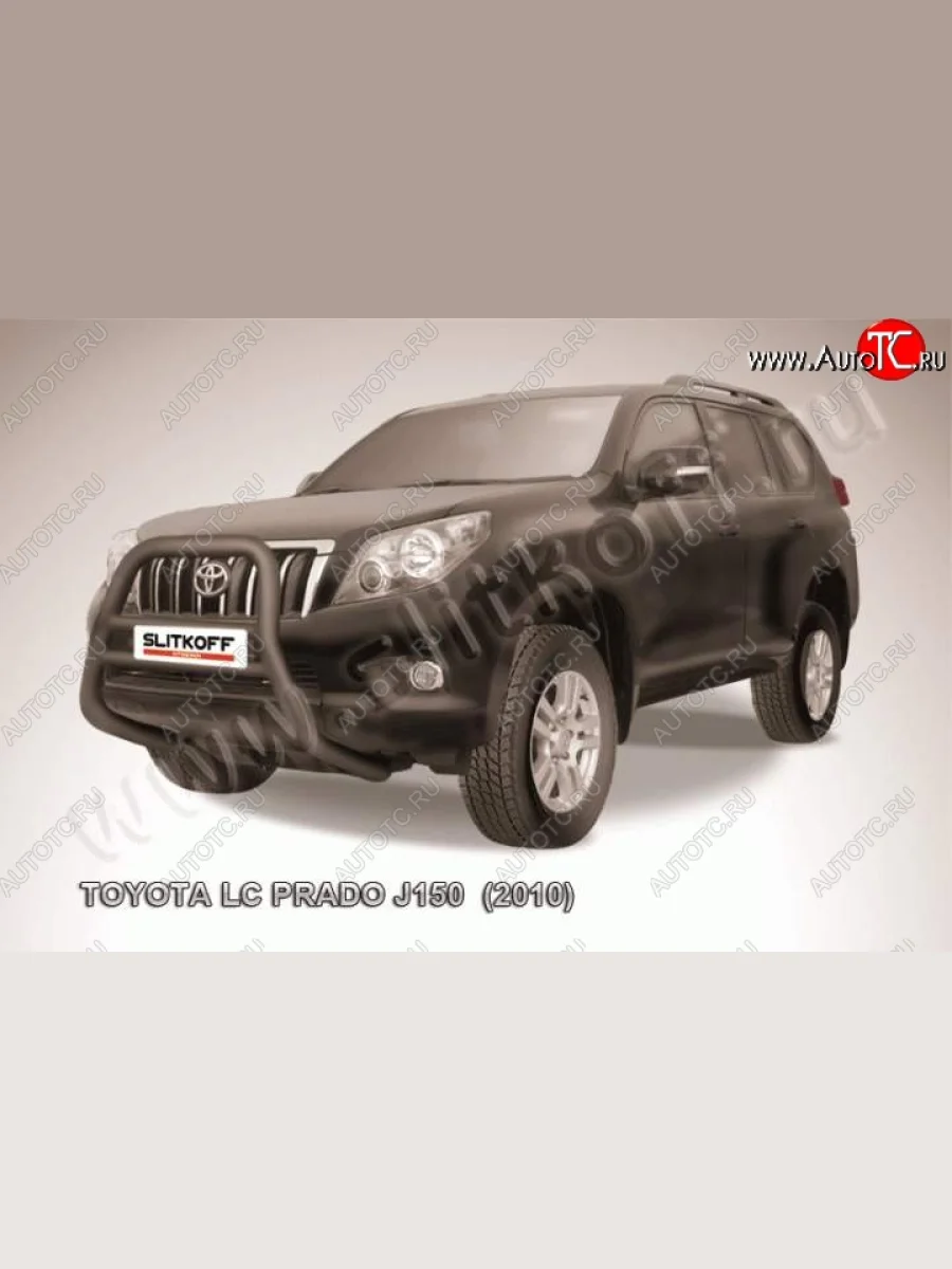 Кенгурятник d76 высокий  Toyota Land Cruiser Prado (2009-2013) J150 (Цвет: серебристый)  в Самаре Самарской области