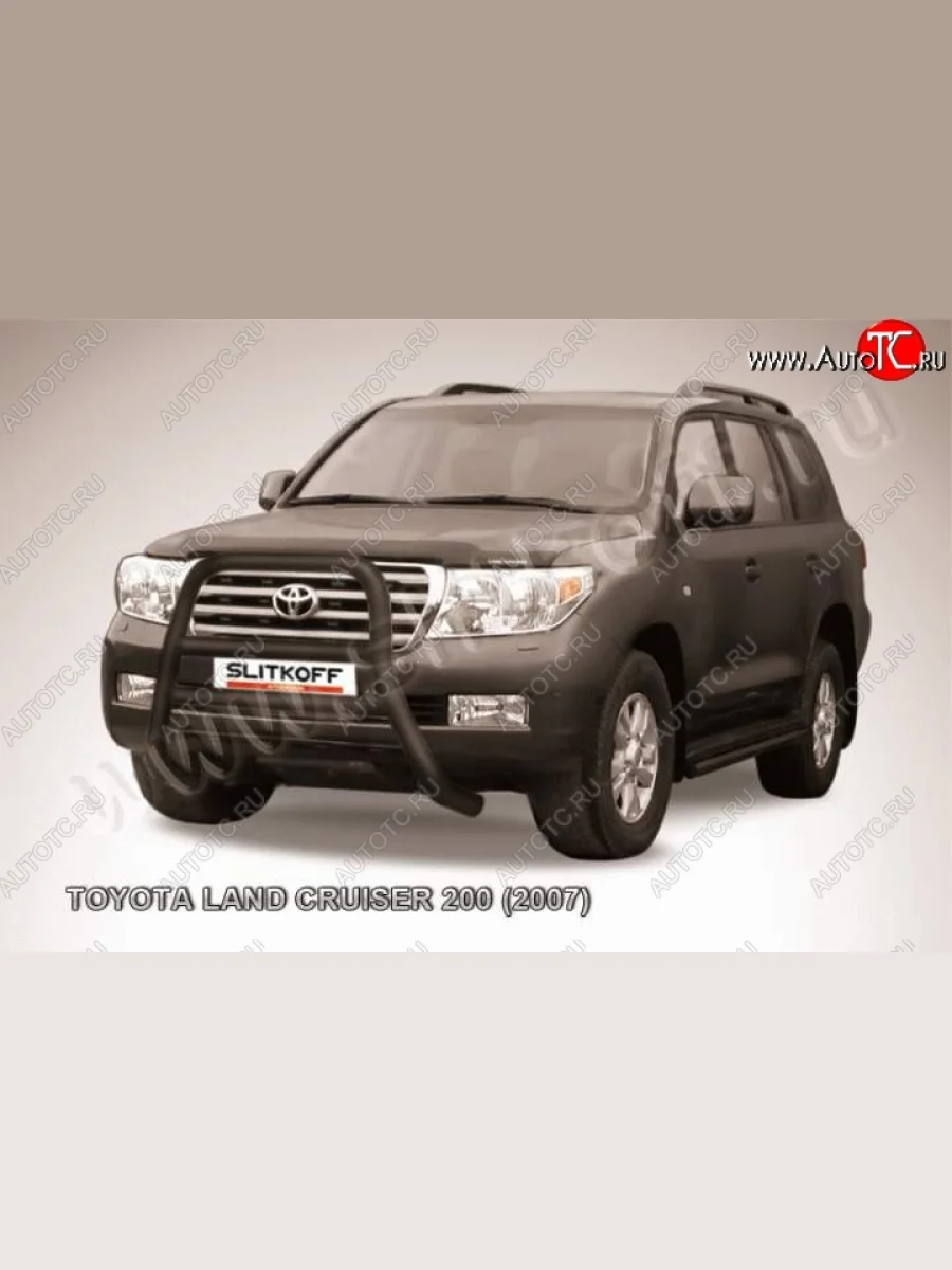 Кенгурятник d76 высокий  Toyota Land Cruiser (2007-2012) 200 (Цвет: серебристый)  в Самаре Самарской области