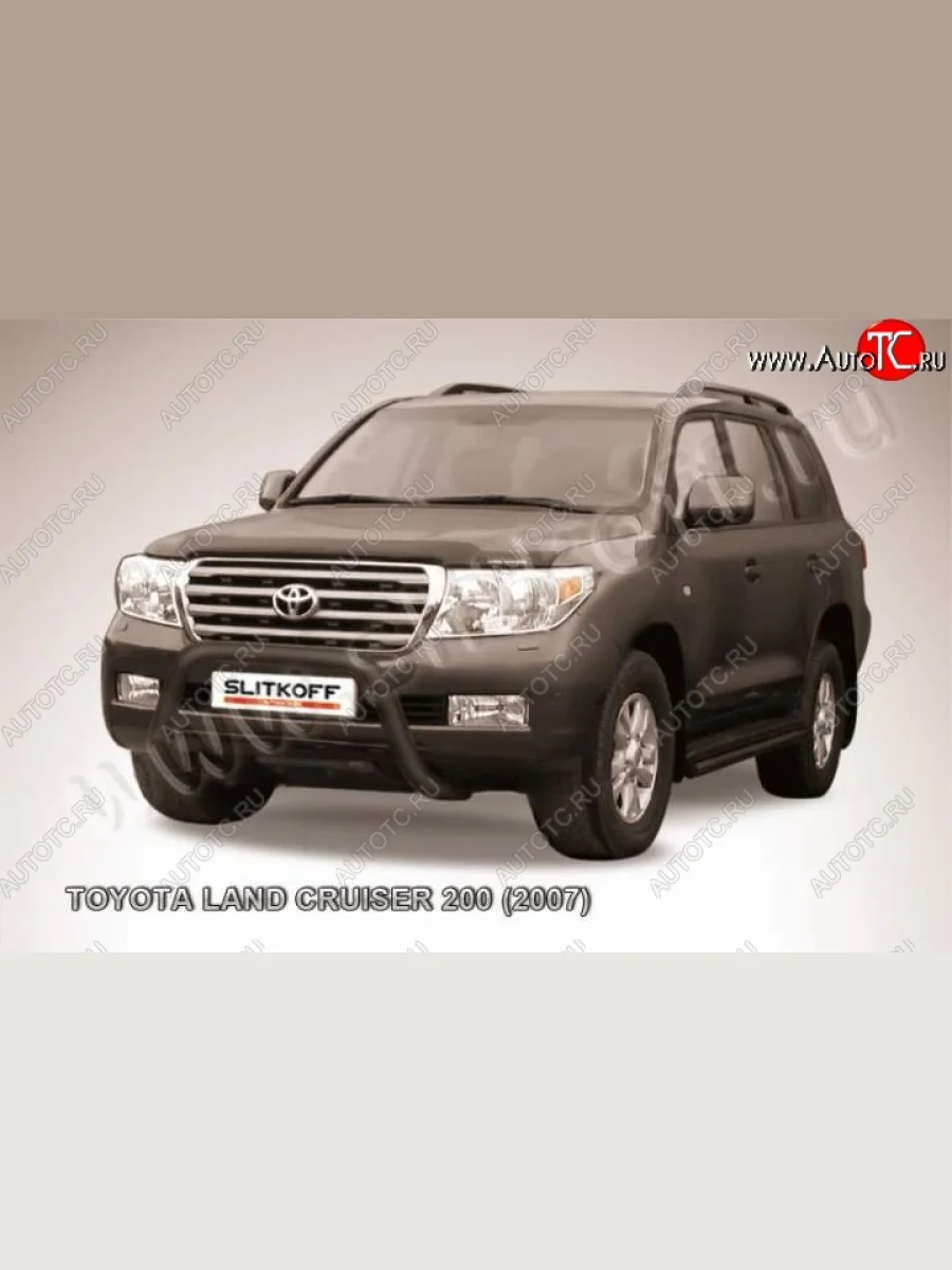 Кенгурятник d76 низкий мини Toyota Land Cruiser 200 дорестайлинг (2007-2012) (Цвет: серебристый)  В Кинешме Ивановской области