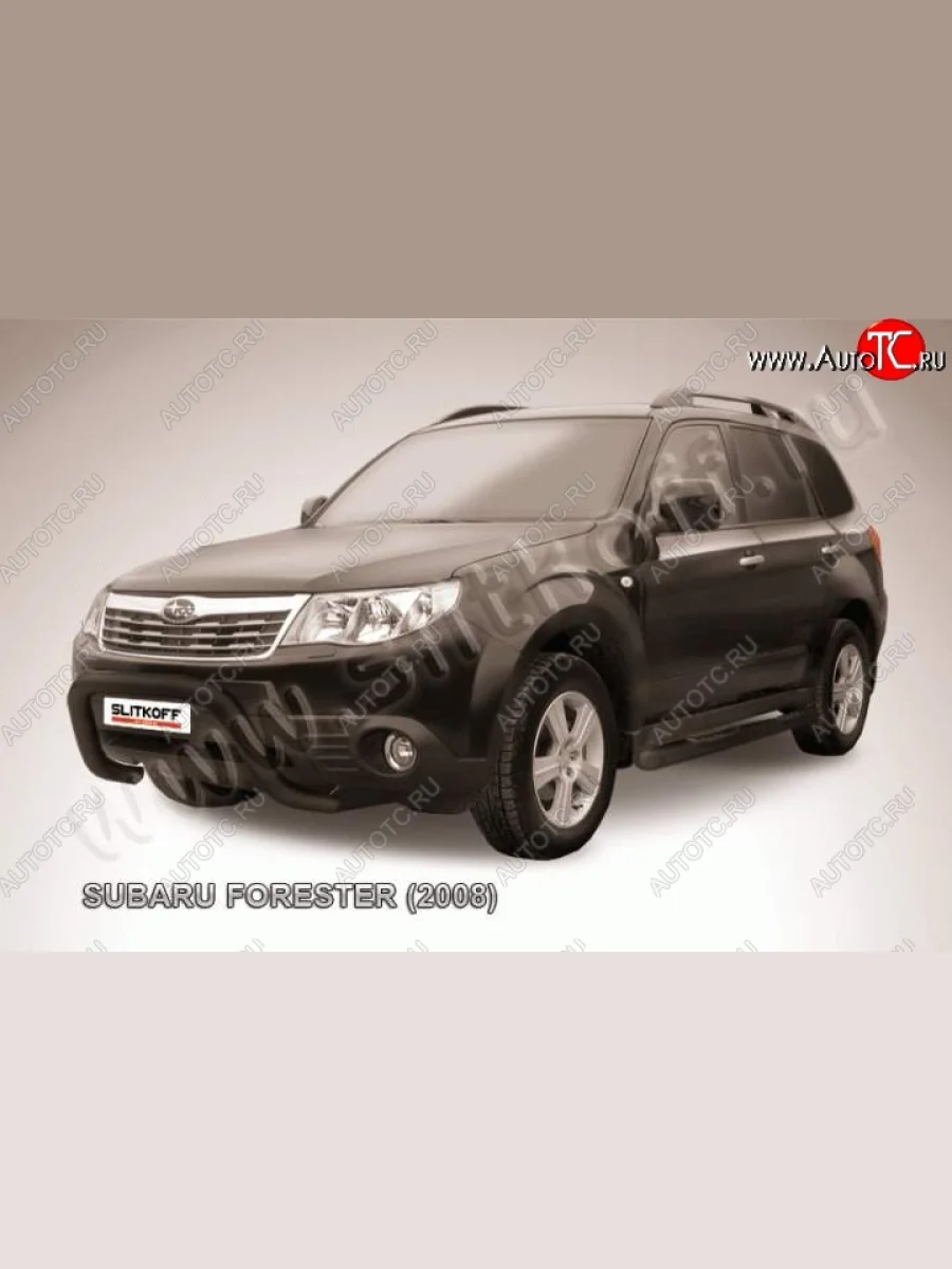 Кенгурятник d76 низкий рама  Subaru Forester (2008-2013) SH (Цвет: серебристый)  в Самаре Самарской области