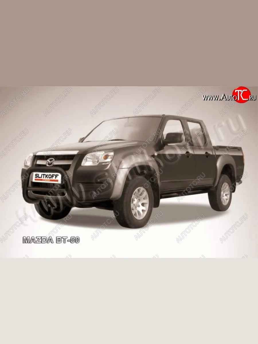 Кенгурятник d76 низкий  Mazda BT-50 (2006-2011) (Цвет: серебристый)  в Самаре Самарской области
