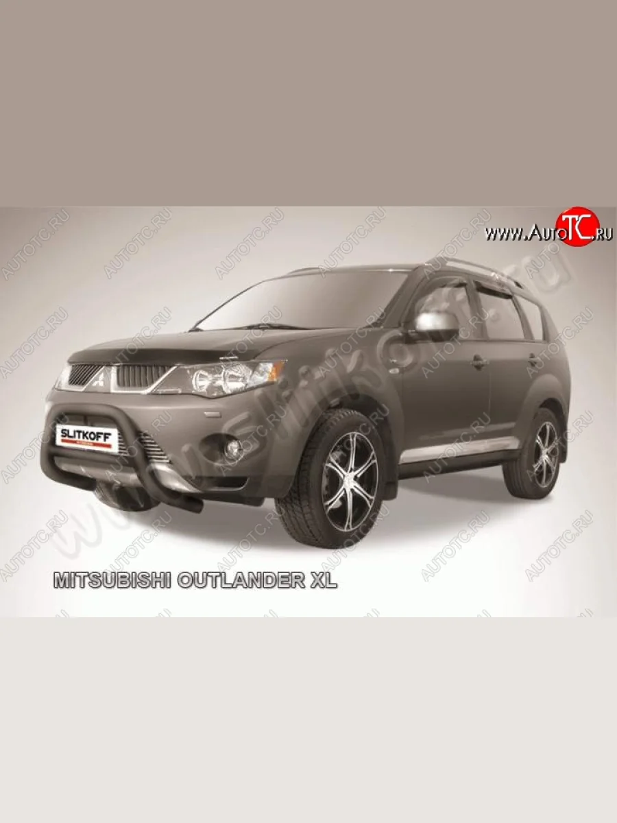 Кенгурятник d76 низкий Mitsubishi Outlander XL (CW)  дорестайлинг (2005-2009) (Цвет: серебристый)  в Воронеже Воронежской области