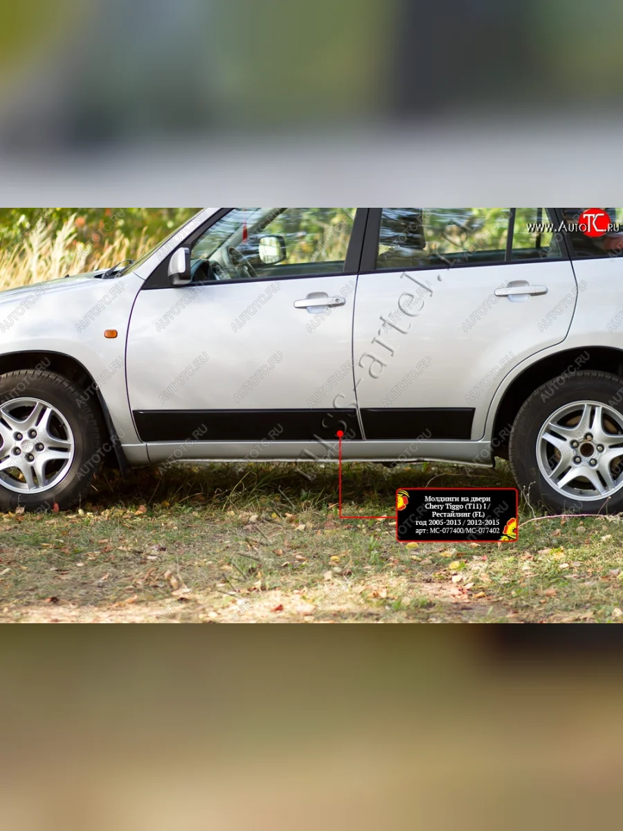 Молдинг на дверь RA (передний правый) Chery Tiggo T11 дорестайлинг (2005-2013) (ПОверхность глянец (под окраску), Неокрашенные)  в Самаре Самарской области