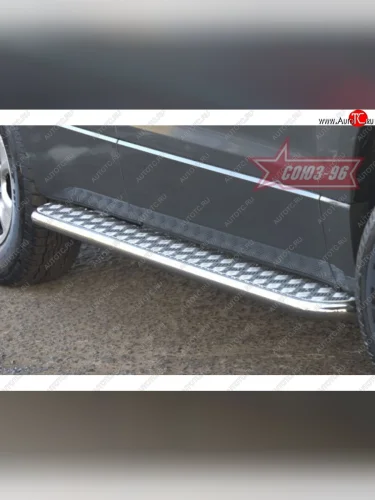 Пороги с листом d42 souz-96 Suzuki Grand Vitara  JT 3 двери (2005-2008) дорестайлинг