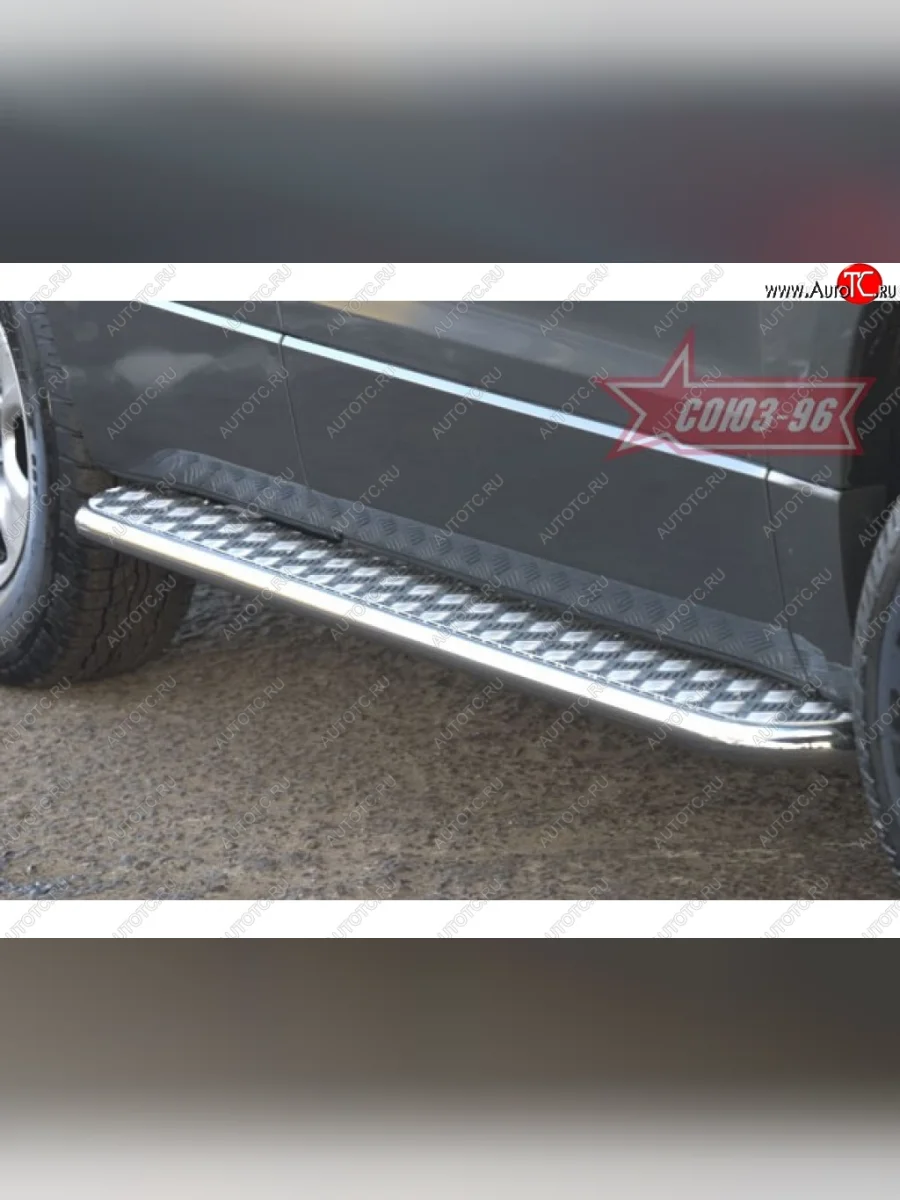 Пороги с листом d42 souz-96 Suzuki Grand Vitara JT 3 двери дорестайлинг (2005-2008)  в Самаре Самарской области