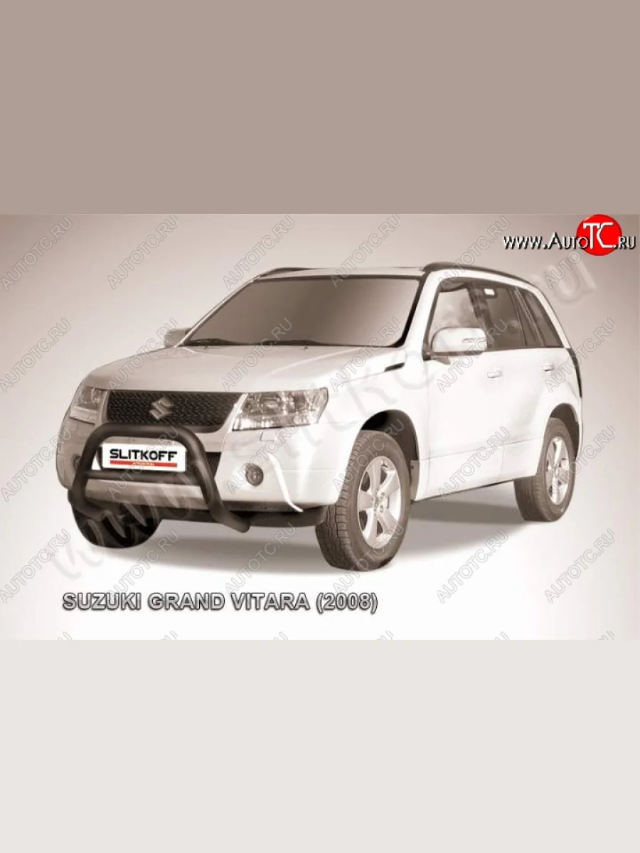 Кенгурятник d76 низкий Suzuki Grand Vitara JT 5 дверей дорестайлинг (2005-2008) (Цвет: серебристый)  в Перми Пермском крае