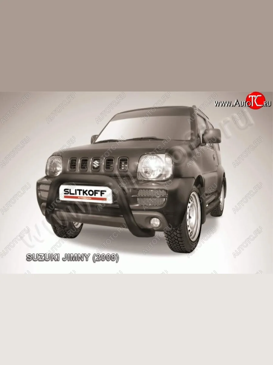 Кенгурятник d76 низкий Suzuki Jimny JB23/JB43 1-ый рестайлинг (2002-2012) (Цвет: серебристый)  в Керчи Республика Крым