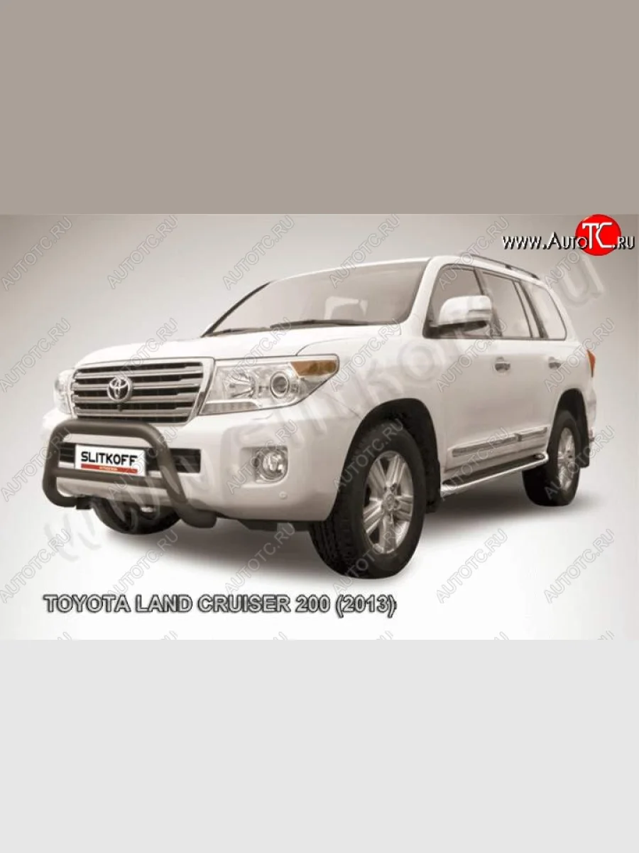Кенгурятник d76 низкий  Toyota Land Cruiser (2012-2015) 200 (Цвет: серебристый)  в Самаре Самарской области