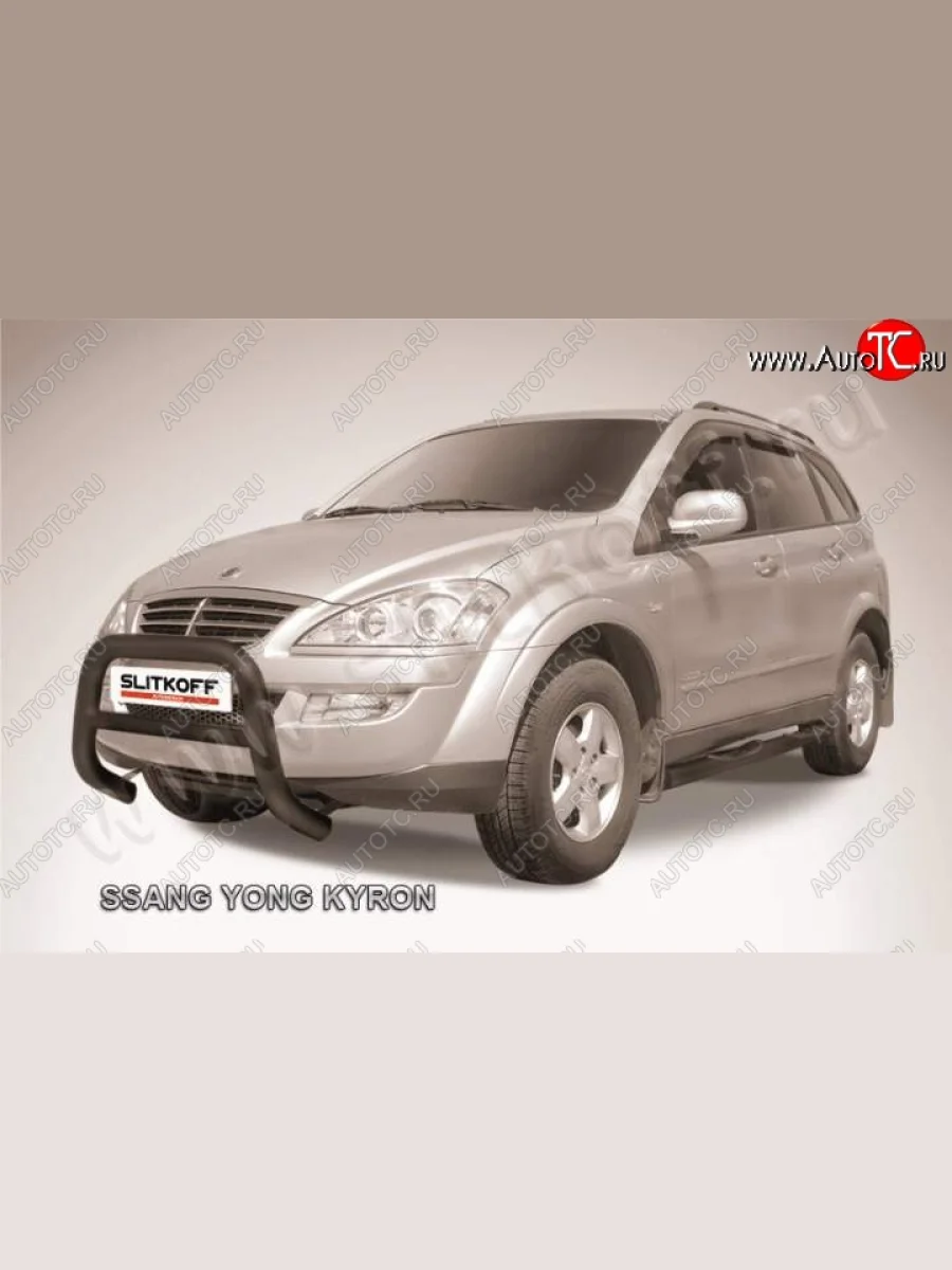 Кенгурятник низкий d76 SSANGYONG Kyron дорестайлинг (2005-2007) (Цвет: серебристый)  с доставкой в г. Керчь