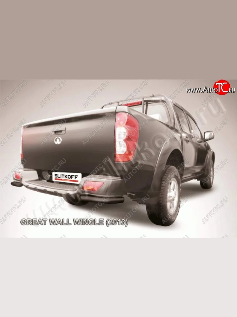 Защита заднего бампера из уголков d42 Slitkoff Great Wall Wingle 5 (2011-2017) (Цвет: серебристый)  в Керчи Республика Крым