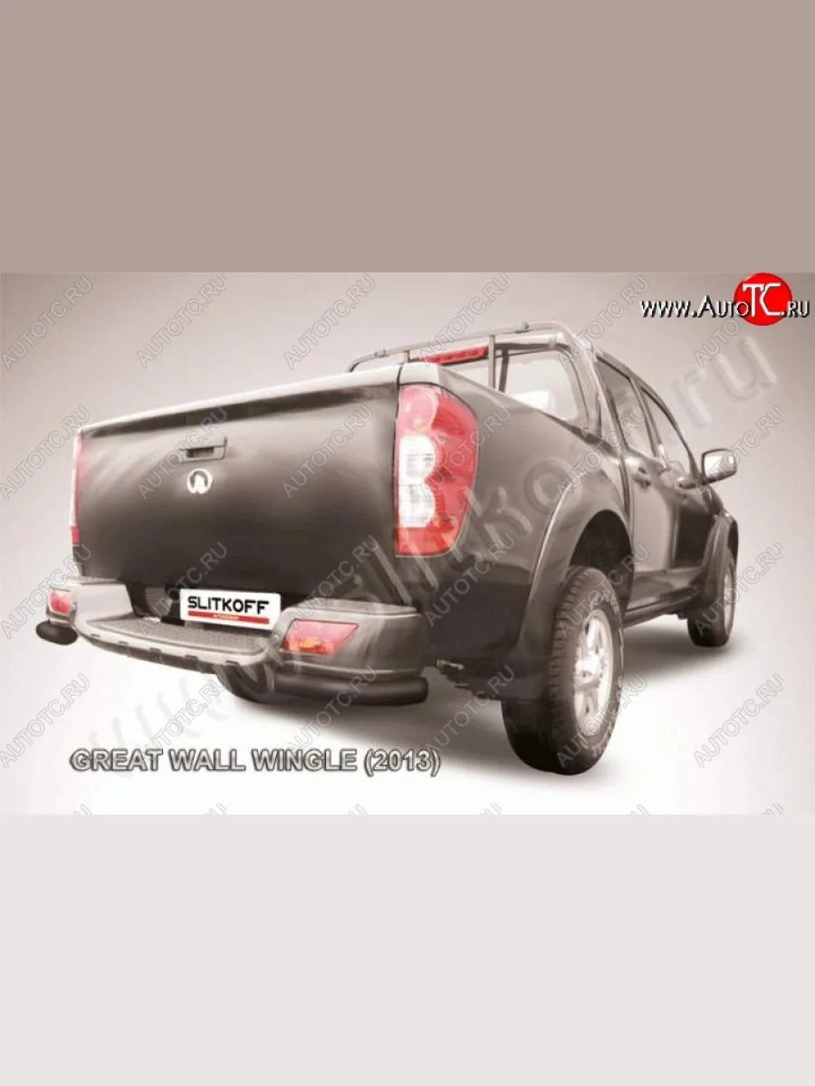 Защита заднего бампера из уголков d57 Slitkoff Great Wall Wingle 5 (2011-2017) (Цвет: серебристый)  в Керчи Республика Крым