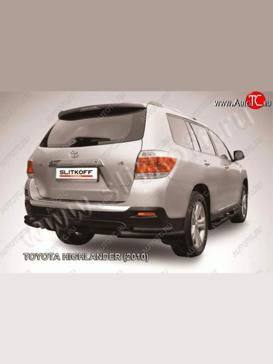 Уголки d57+d42 двойные  Toyota Highlander (2010-2013) XU40 (Цвет: серебристый)  с доставкой в г. Керчь
