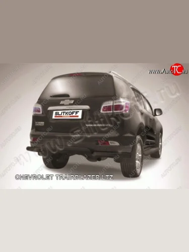Защита заднего бампера из уголков d76 Slitkoff Chevrolet Trailblazer  GM800 (2012-2016) дорестайлинг