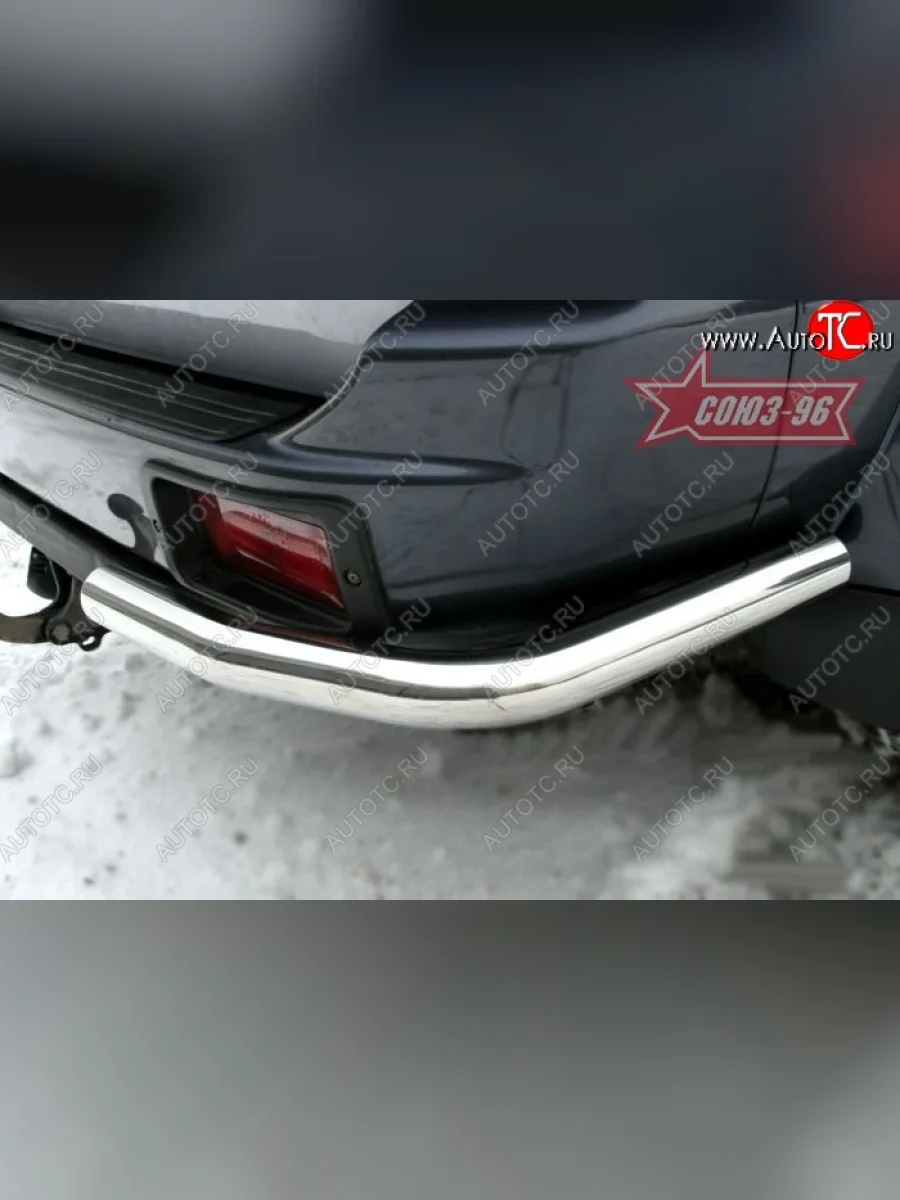 Защита заднего бампера из боковых уголков Souz-96( d60) Mitsubishi Pajero Sport PA дорестайлинг (1996-2004)  в Перми Пермском крае