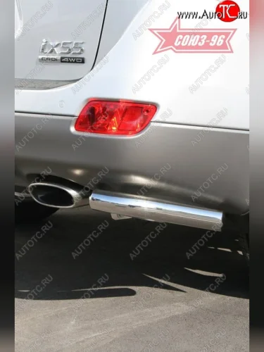 Защита заднего бампера из боковых уголков Souz-96 (d60) Hyundai IX55  EN (2006-2013)