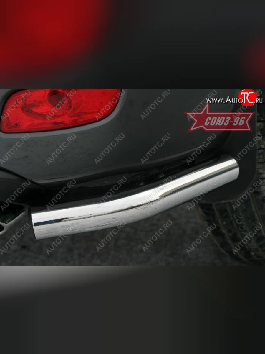 Защита заднего бампера из боковых уголков Souz-96 (d60) Hyundai Santa Fe CM дорестайлинг (2006-2009)  в Керчи Республика Крым