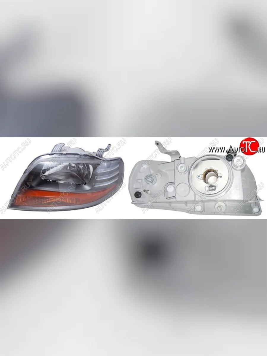 Левая фара SAT (чёрная) Chevrolet Aveo T200 хэтчбек 5 дв (2002-2008)  в Керчи Республика Крым