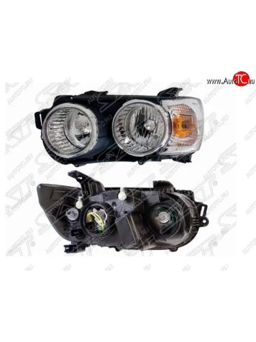 Левая фара SAT (окантовка хром) Chevrolet Aveo T300 хэтчбек (2011-2015)