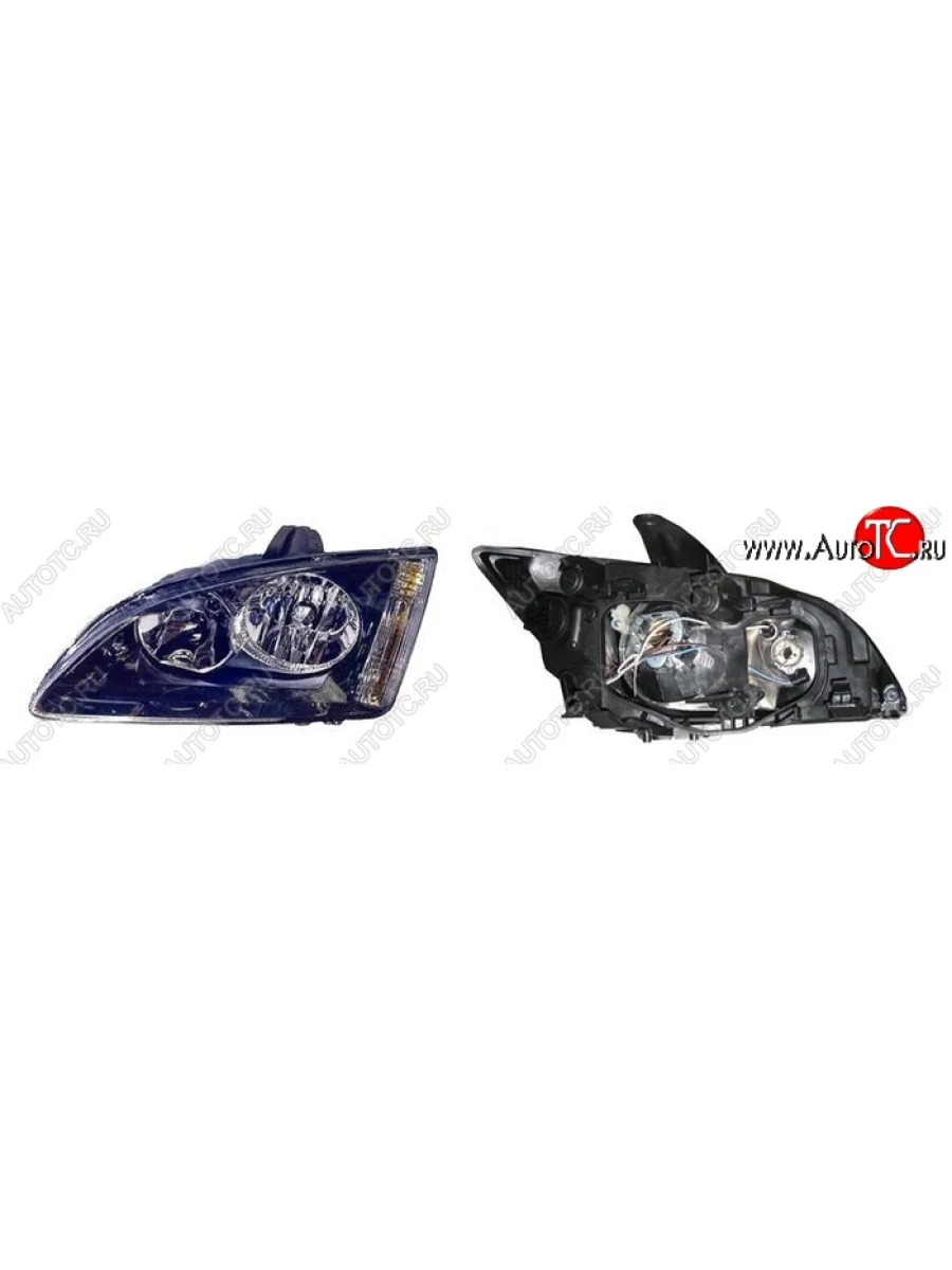 Левая фара SAT (чёрная) Ford Focus 2 хэтчбэк 3 дв. дорестайлинг (2004-2007)  в Перми Пермском крае