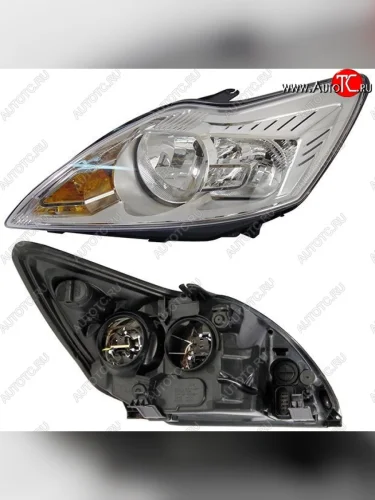 Левая фара SAT (с электрокорректором, хром) Ford Focus 2 хэтчбэк 3 дв. рестайлинг (2007-2011)
