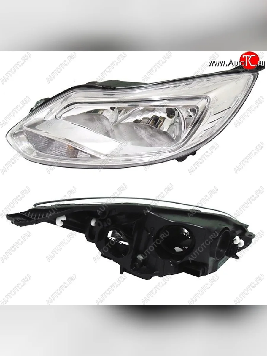 Левая фара SAT (хром) Ford Focus 3 хэтчбэк дорестайлинг (2010-2015)  в Керчи Республика Крым