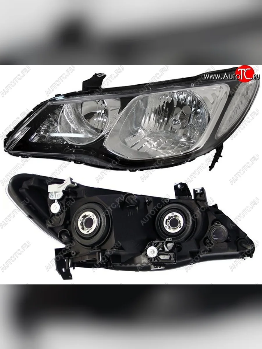 Левая фара SAT (под эл. корректор, поворот белый) Honda Civic FD седан дорестайлинг (2005-2008)  в Керчи Республика Крым