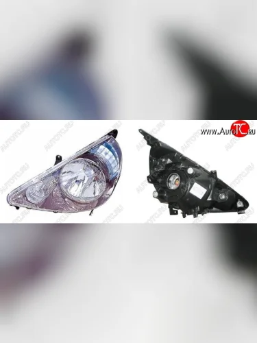 Левая фара SAT (хром) Honda Fit 1 GD дорестайлинг (2001-2004)