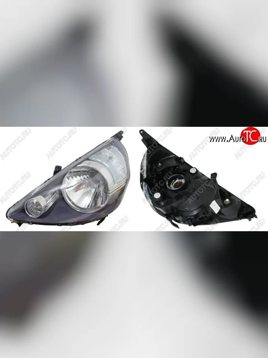 Левая фара SAT (чёрная, Евросвет) Honda Fit 1 GD дорестайлинг (2001-2004)  в Самаре Самарской области