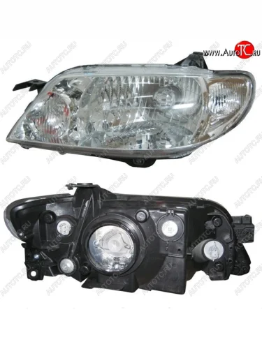 Левая фара SAT (Евросвет) Mazda 323/Familia  седан (2000-2004) BJ рестайлинг