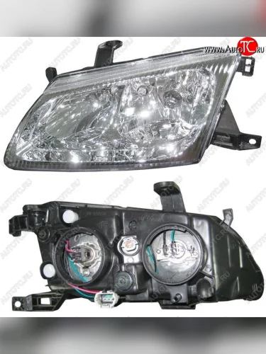 Левая фара SAT (2 лампочки, к габариту ST-215-1592, Евросвет) Nissan Bluebird Sylphy G10 седан дорестайлинг (2000-2003)