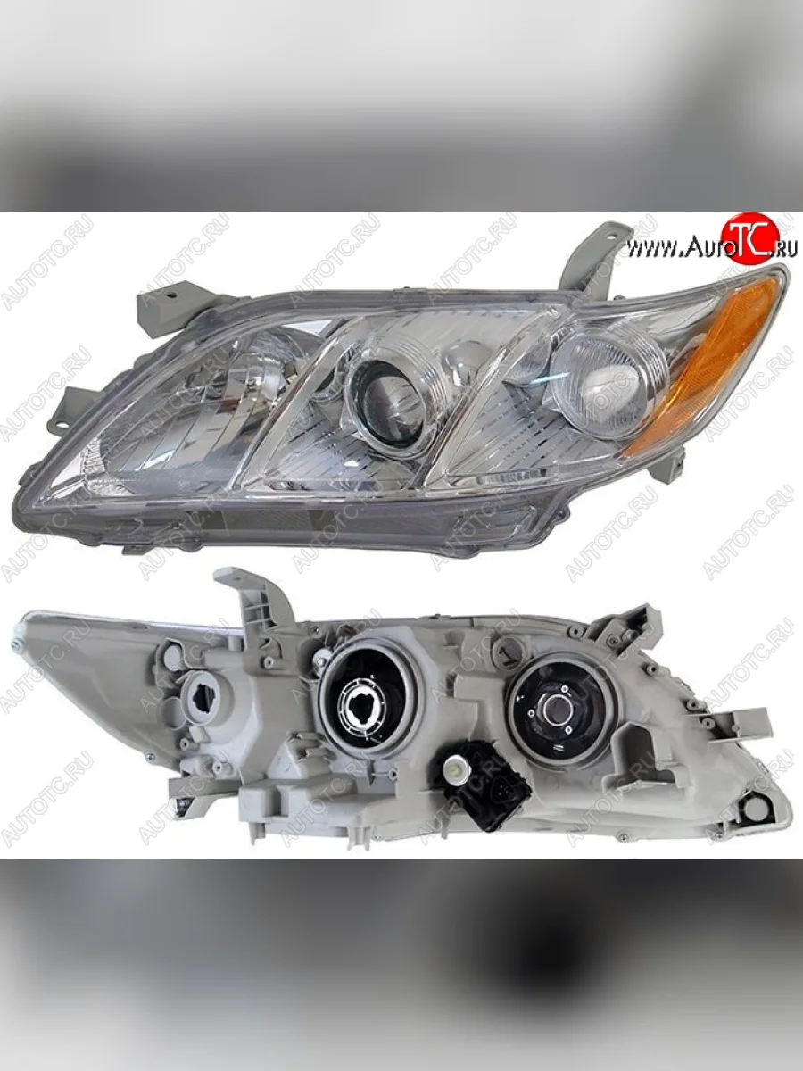 Левая фара SAT (желтый габарит, с электрокорректором) Toyota Camry XV40 дорестайлинг (2006-2008)  в Самаре Самарской области