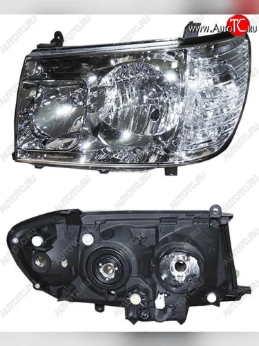 Левая фара SAT (левый руль, цельная, под корректор, под ксенон) Toyota Land Cruiser  10 100 (2005-2007) 2-ой рестайлинг