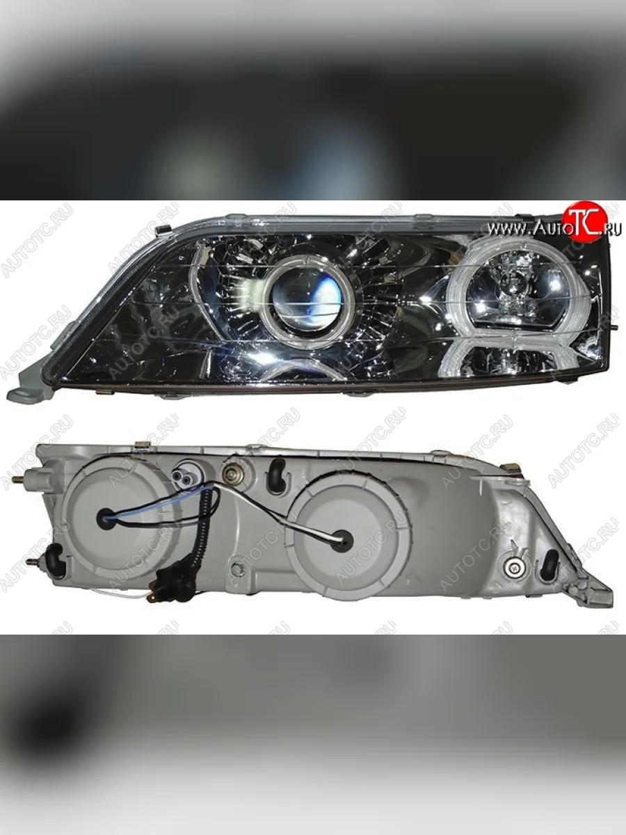 Левая фара SAT (линза, диод, Евросвет))  Toyota Mark 2 (1996-2000) X100  в Самаре Самарской области