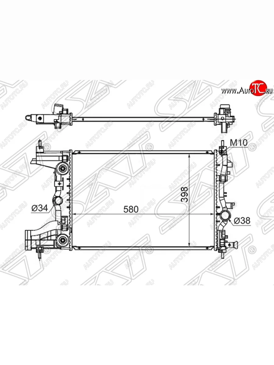Радиатор SAT (пластинчатый, 1,8/1,6, АКПП) Chevrolet Cruze J308 универсал рестайлинг (2012-2015)  в Перми Пермском крае