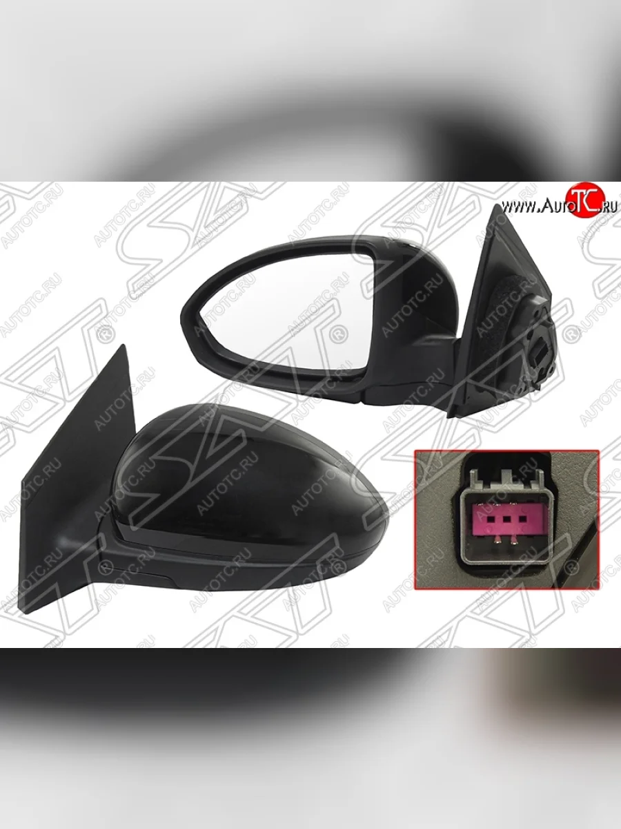Боковое левое зеркало заднего вида SAT (регулировка, обогрев, 5 контактов) Chevrolet Cruze J308 универсал рестайлинг (2012-2015) (Неокрашенное)  в Самаре Самарской области