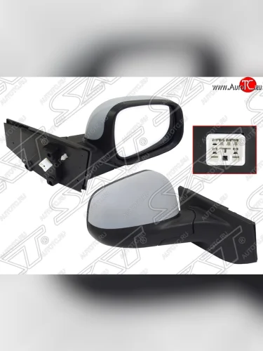 Боковое правое зеркало заднего вида SAT (регулировка, 3 контакта) Ravon R2 (2016-2025)