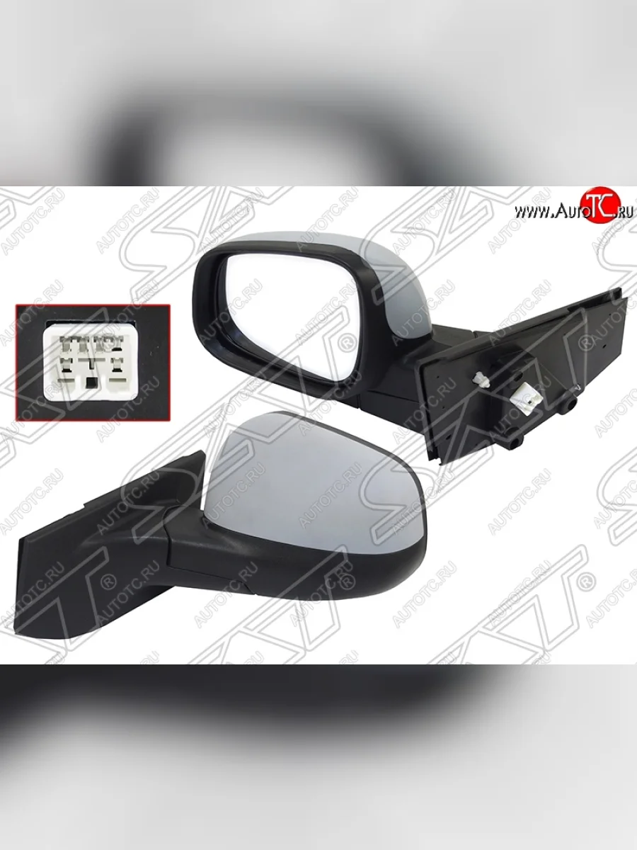 Боковое левое зеркало заднего вида SAT (регулировка, 3 контакта) Ravon R2 (2016-2025) (Неокрашенное)  с доставкой в г. Керчь