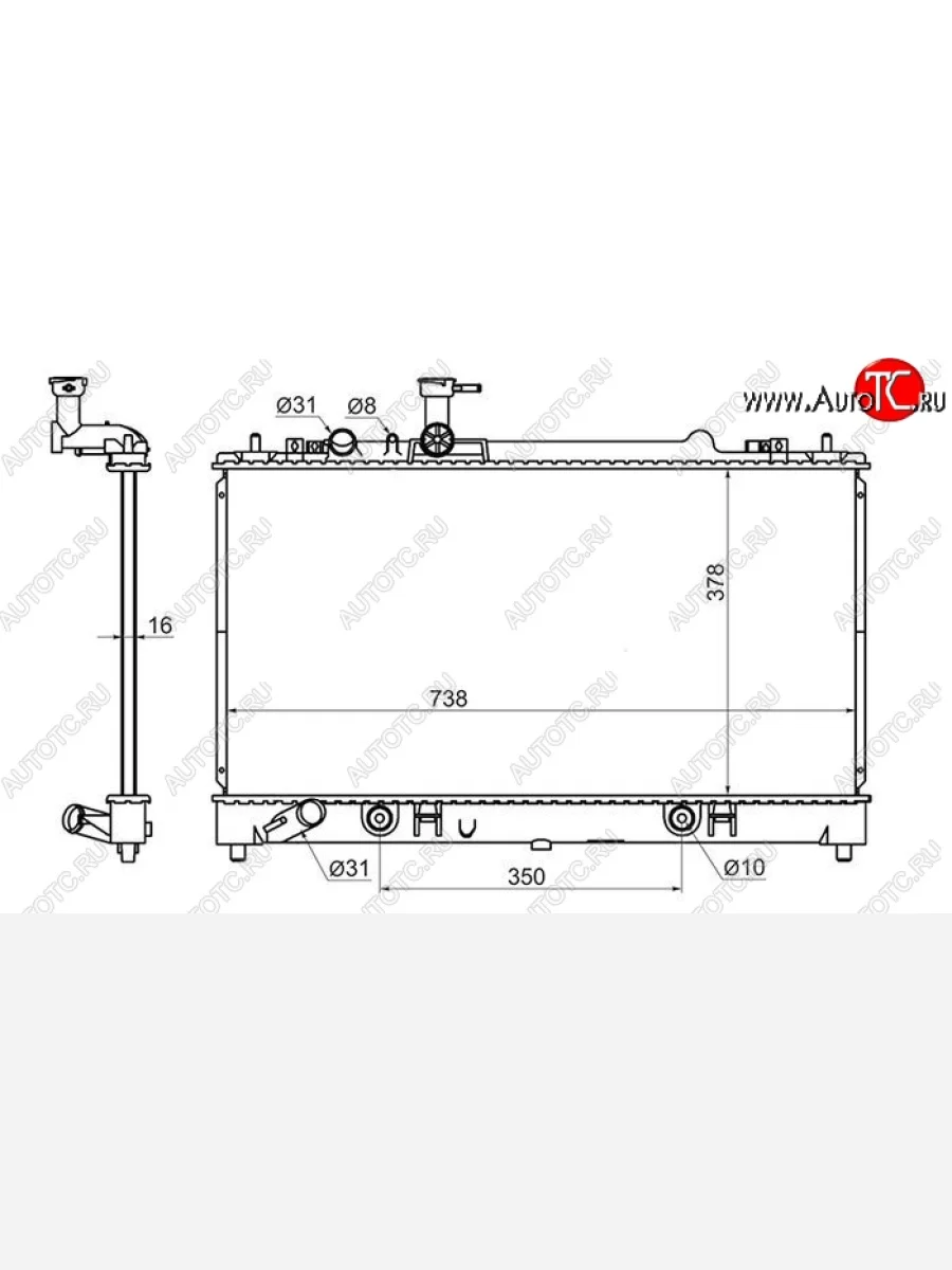 Радиатор SAT (пластинчатый, 1.8 / 2.0) Mazda 6 GG седан рестайлинг (2005-2008)  с доставкой в г. Керчь