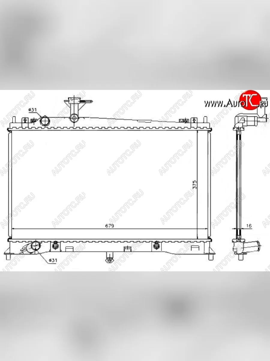 Радиатор SAT (пластинчатый, 1.8 / 2.0) Mazda 6 GG седан дорестайлинг (2002-2005)  с доставкой в г. Керчь