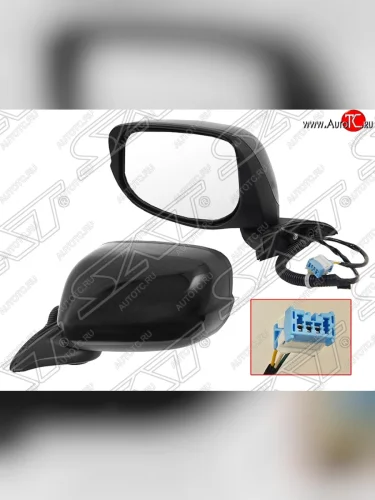 Боковое левое зеркало заднего вида SAT (3 контакта, регулировка) Honda Fit ( GE,  2) (2007-2012) дорестайлинг, GE 1-ый рестайлинг