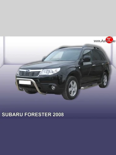 Усиленная высокая защита переднего бампера из трубы диаметром 57 мм Slitkoff Subaru Forester  SH (2008-2013)