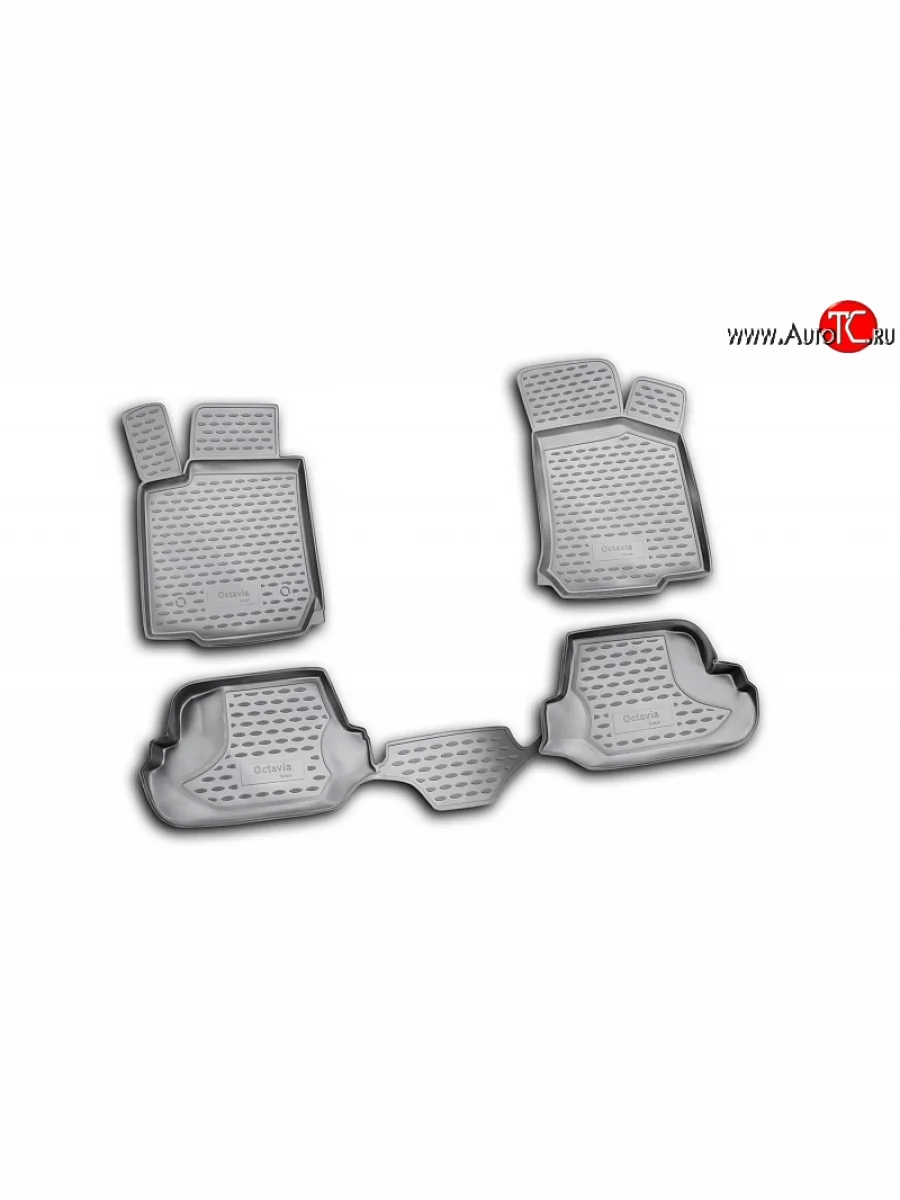 Коврик в багажник Element 4 шт. (полиуретан)  Skoda Octavia (1996-2000) Tour A4 1U5, Tour A4 1U2 (Серые)  в Перми Пермском крае