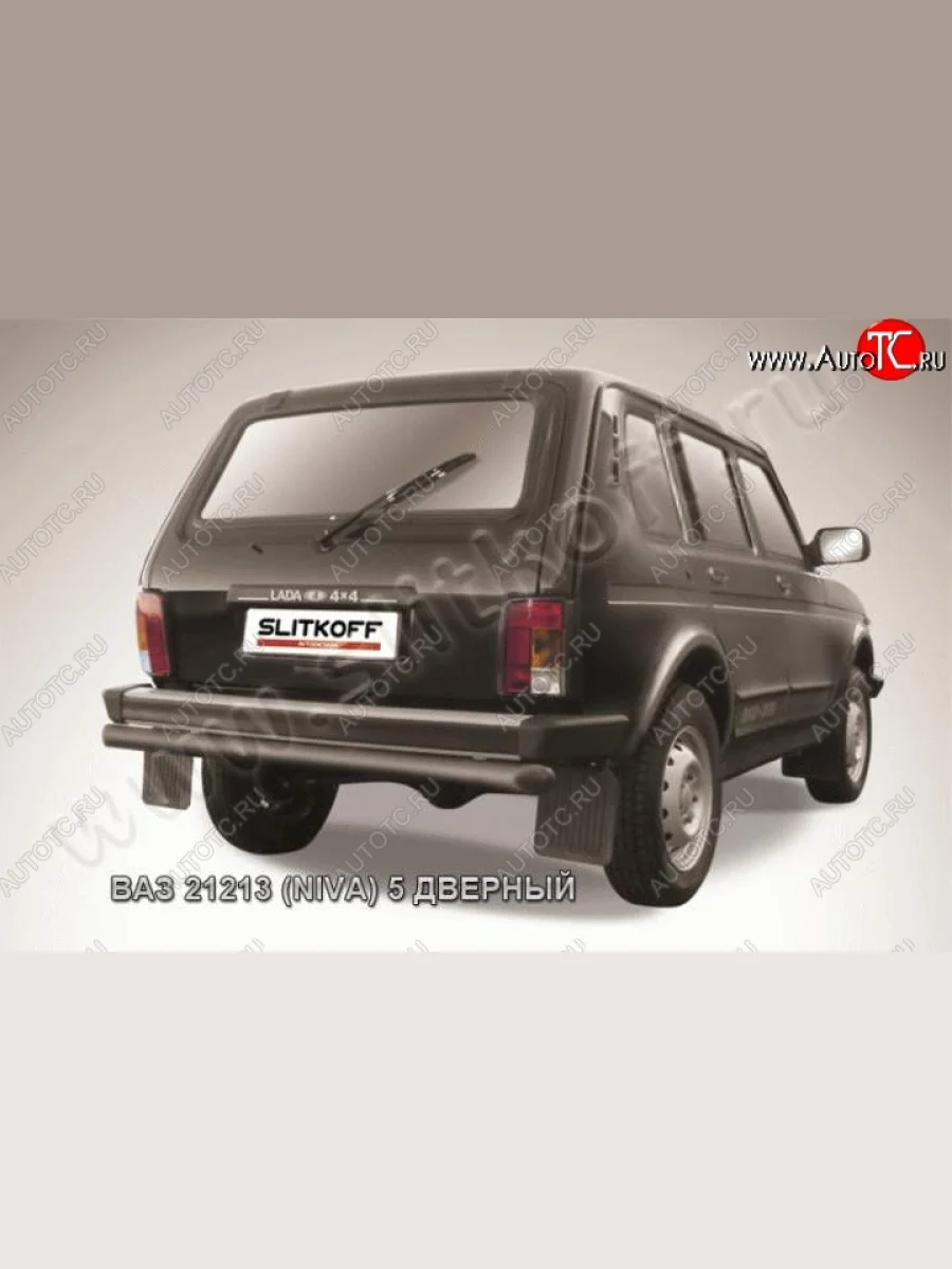 Защита задняя Slitkoff Лада ВАЗ нива 4х4 2131 5 дв. дорестайлинг (1993-2019) (Сталь с полимерным покрытием. Цвет: чёрный )  в Самаре Самарской области