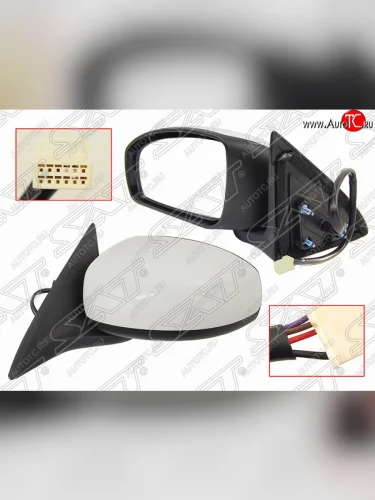 Боковое левое зеркало заднего вида SAT (обогрев, 5 контактов) Nissan Almera  3 G15 - Bluebird Sylphy  G11