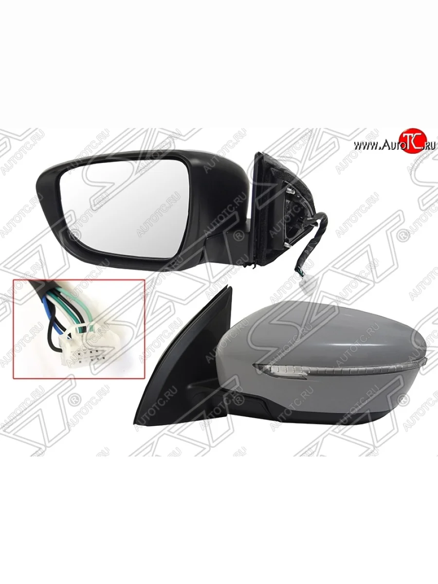 Боковое левое зеркало заднего вида SAT (обогрев, поворот, 7 контактов)  Nissan Qashqai (2013-2022) 2 (Неокрашенное)  В Кинешме Ивановской области