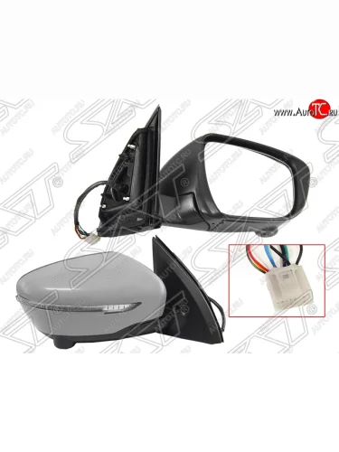 Боковое правое зеркало заднего вида SAT (11 контактов, камера) Nissan Qashqai  2 (2013-2022) J11 дорестайлинг, J11 рестайлинг