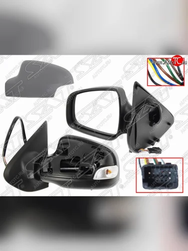 Боковое левое зеркало заднего вида SAT (обогрев, поворот, 7 контактов) Renault Logan 2 рестайлинг (2018-2025)