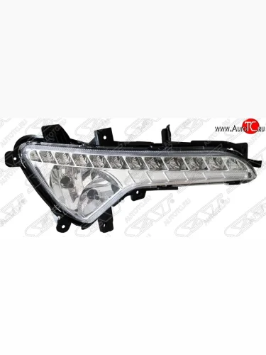 Противотуманная фара SAT (правая, с ДХО) KIA Sportage  3 SL (2010-2016) дорестайлинг, рестайлинг