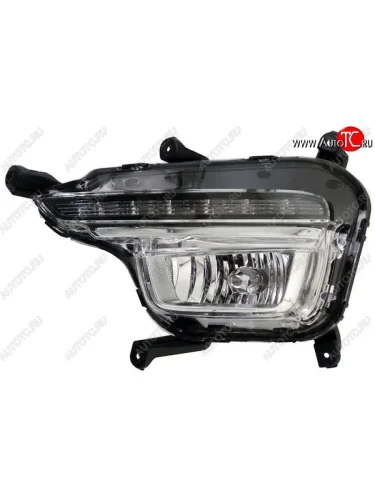 Противотуманная фара SAT (левая, двойная с диодами) KIA Rio 3 QB рестайлинг седан (2015-2017)