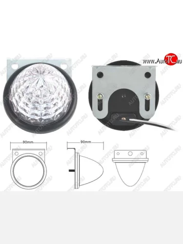 Универсальный поворотник диодный SAT (12V/24V, белый) Seat Alhambra 7M дорестайлинг (1996-2000) (12V)